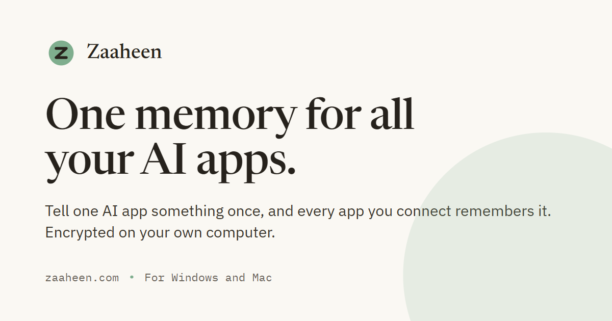 Obsidian as AI memory vs a memory app · Zaaheen